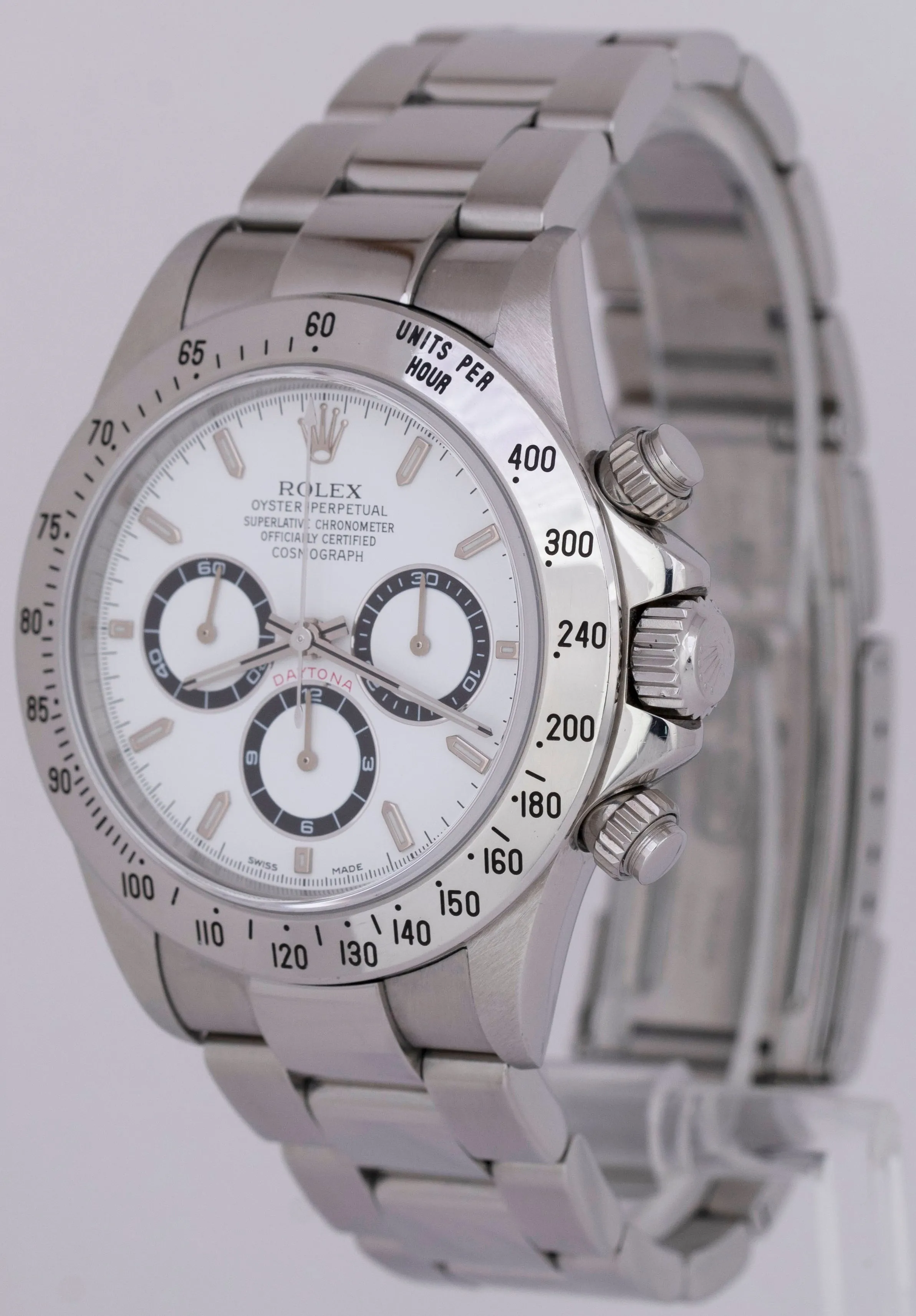 UNPOLISHED PAPERS Rolex Daytona Cosmograph SEL White Steel 40mm Watch 16520 B P