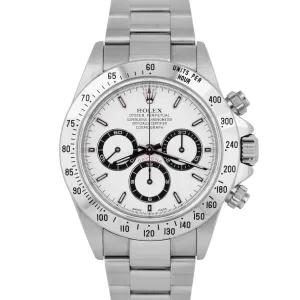 UNPOLISHED PAPERS Rolex Daytona Cosmograph SEL White Steel 40mm Watch 16520 B P