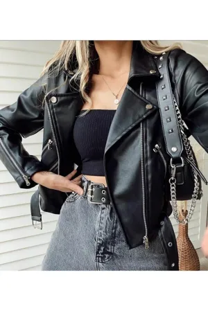 Valley Faux Leather Biker Jacket