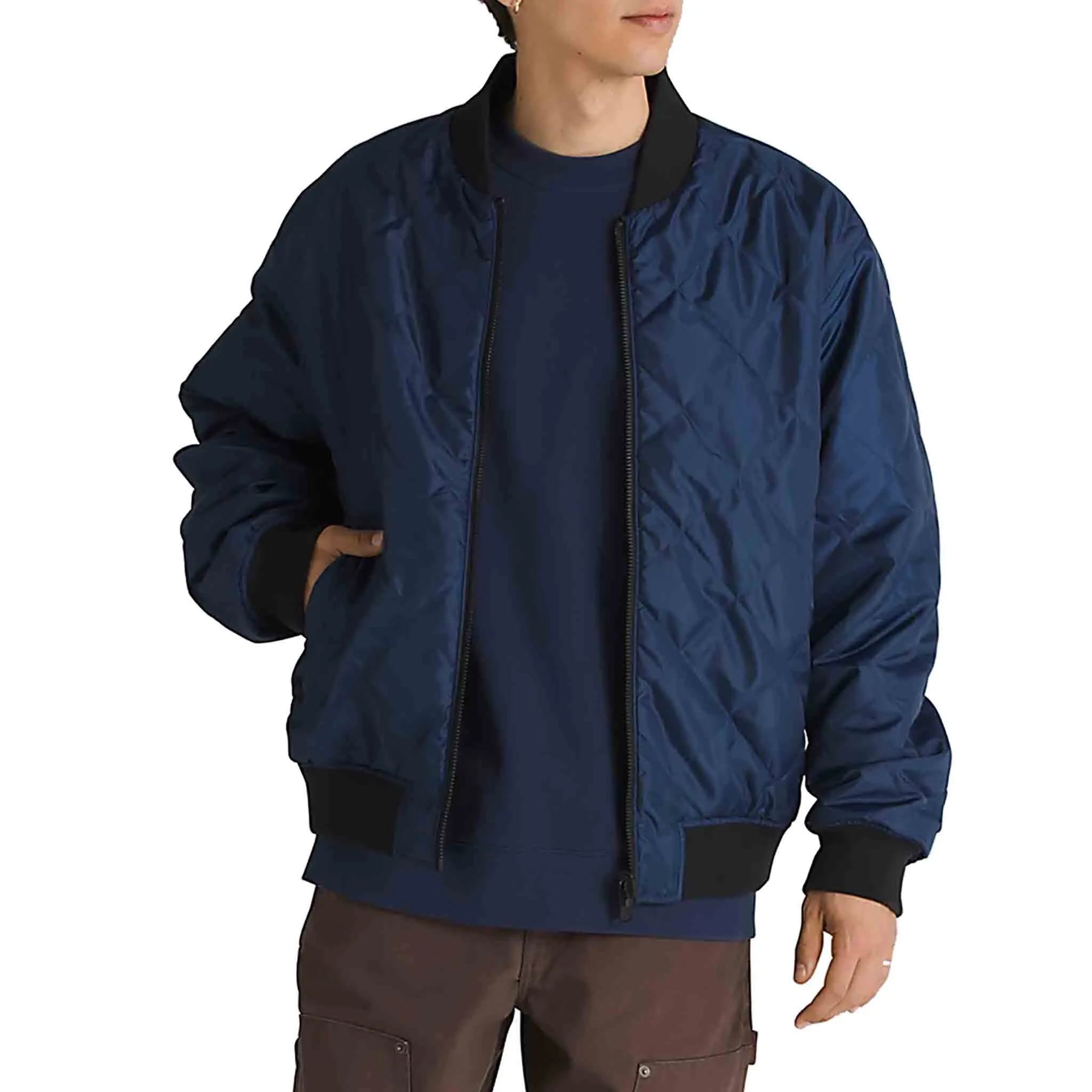 Vans AVE Reversible Skate Bomber Jacket Black Blue