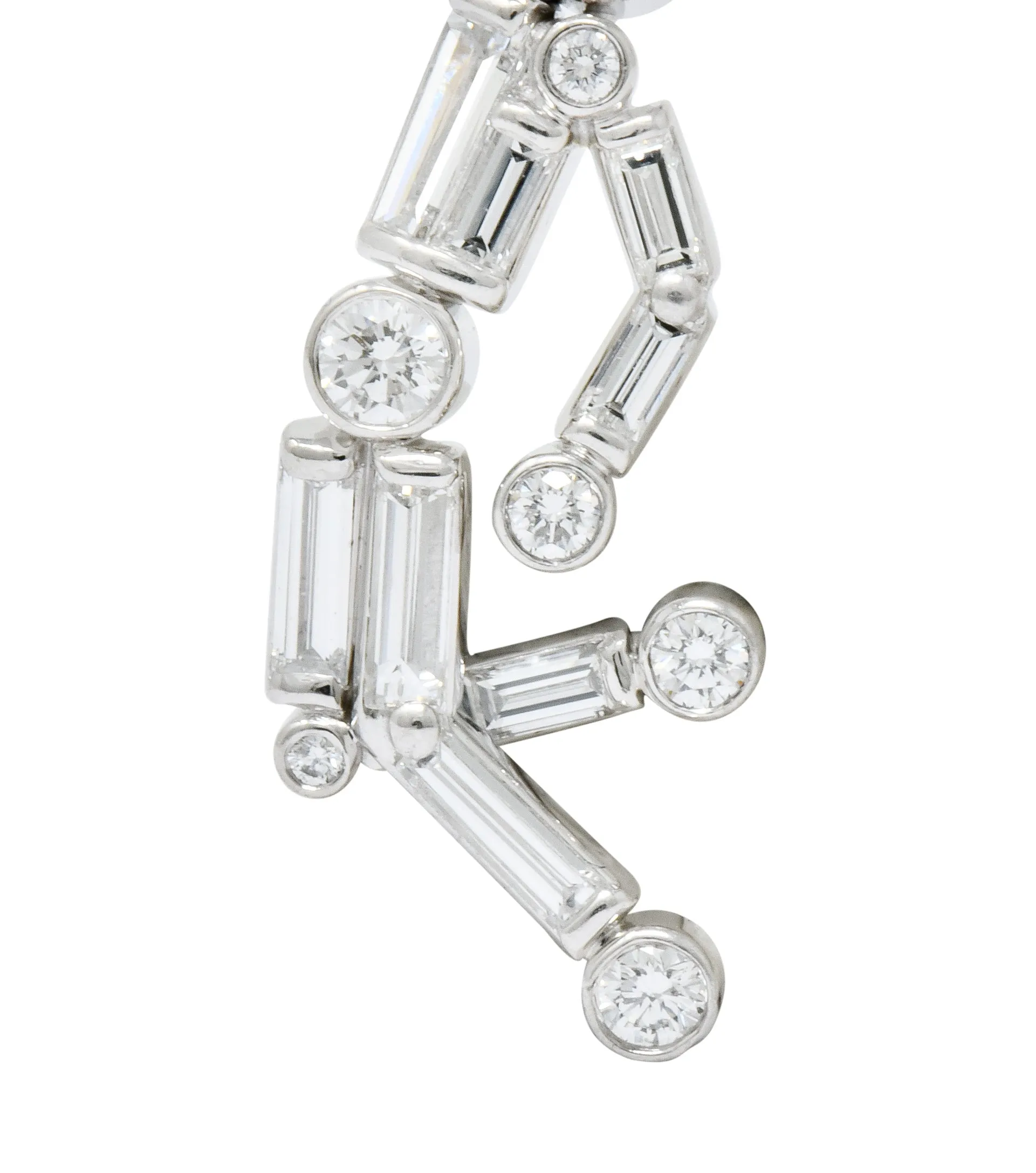 Vintage 0.90 CTW Diamond Platinum Tennis Player Charm