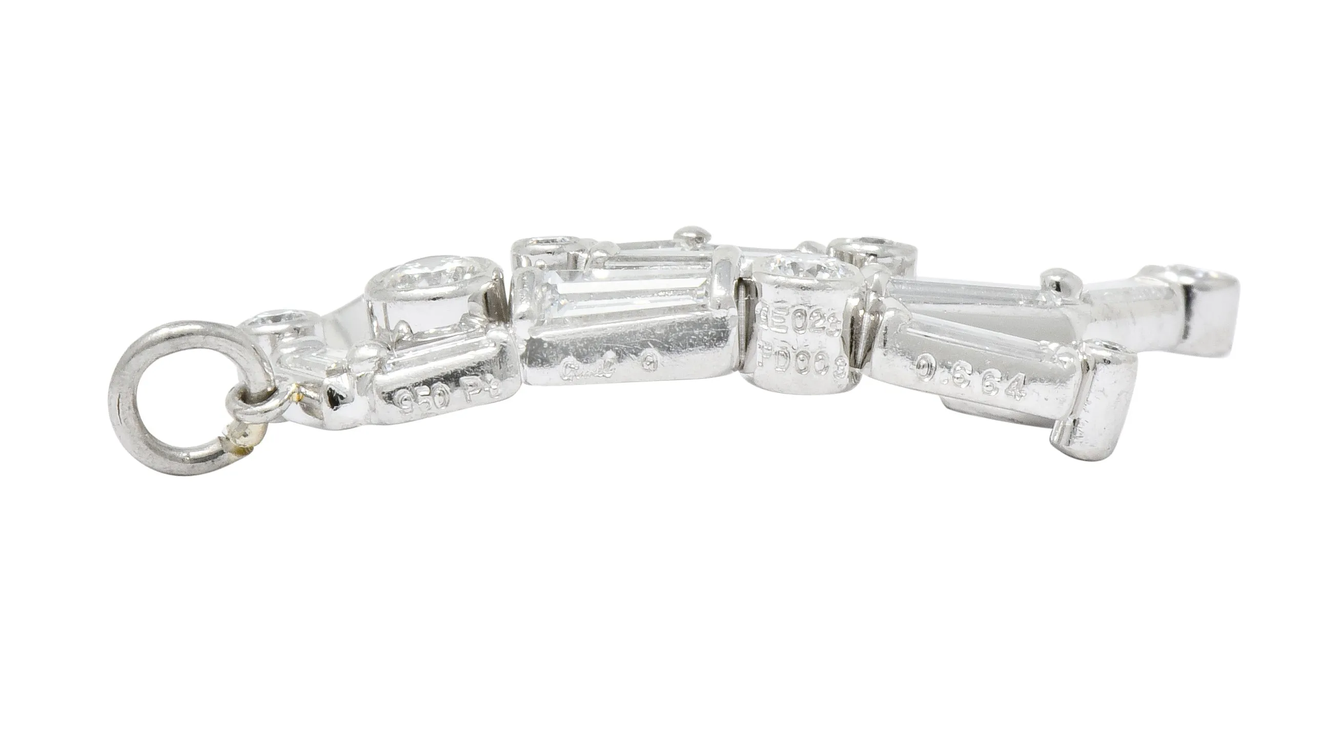 Vintage 0.90 CTW Diamond Platinum Tennis Player Charm