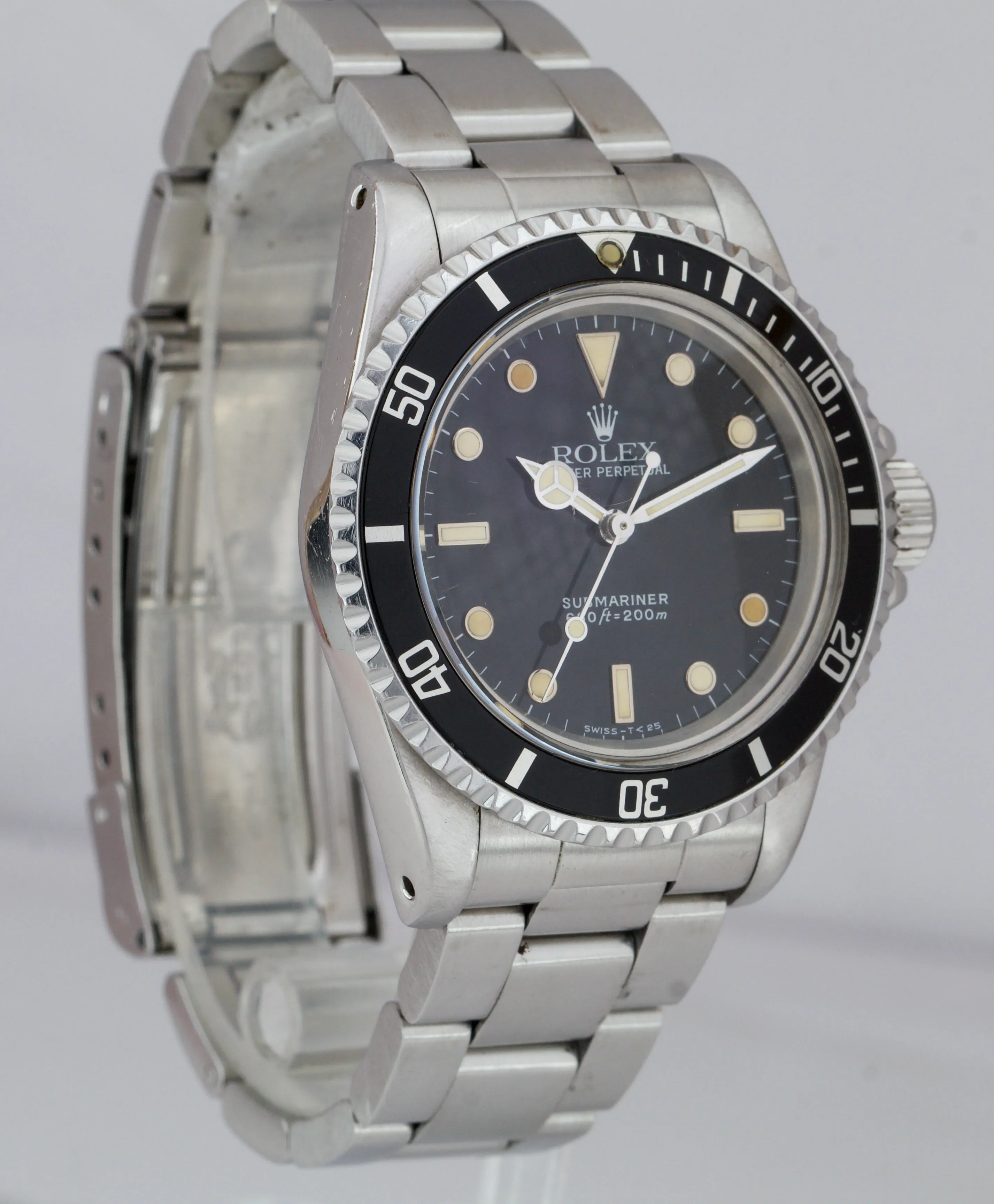 Vintage 1987 Rolex Submariner No-Date GLOSSY PATINA Black Tritium Watch 5513