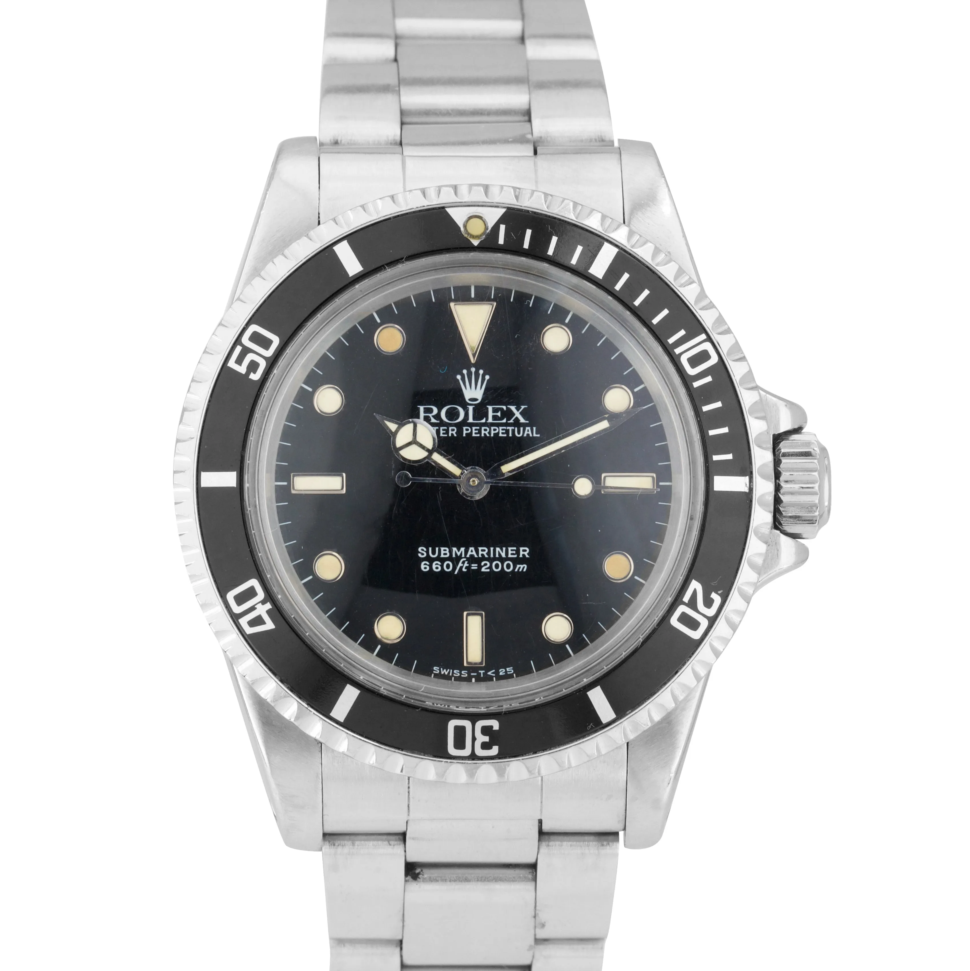 Vintage 1987 Rolex Submariner No-Date GLOSSY PATINA Black Tritium Watch 5513