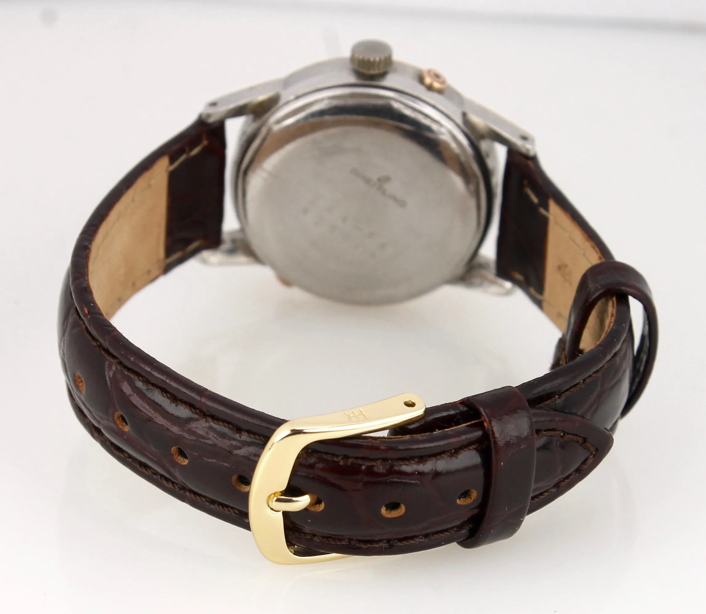 Vintage Breitling Datora Moonphase 244-94 Triple Date Rose Gold Stainless Watch