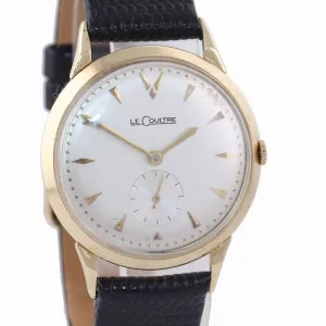 Vintage LeCoultre Solid 14k Yellow Gold Manual Wind 34mm Dress Watch