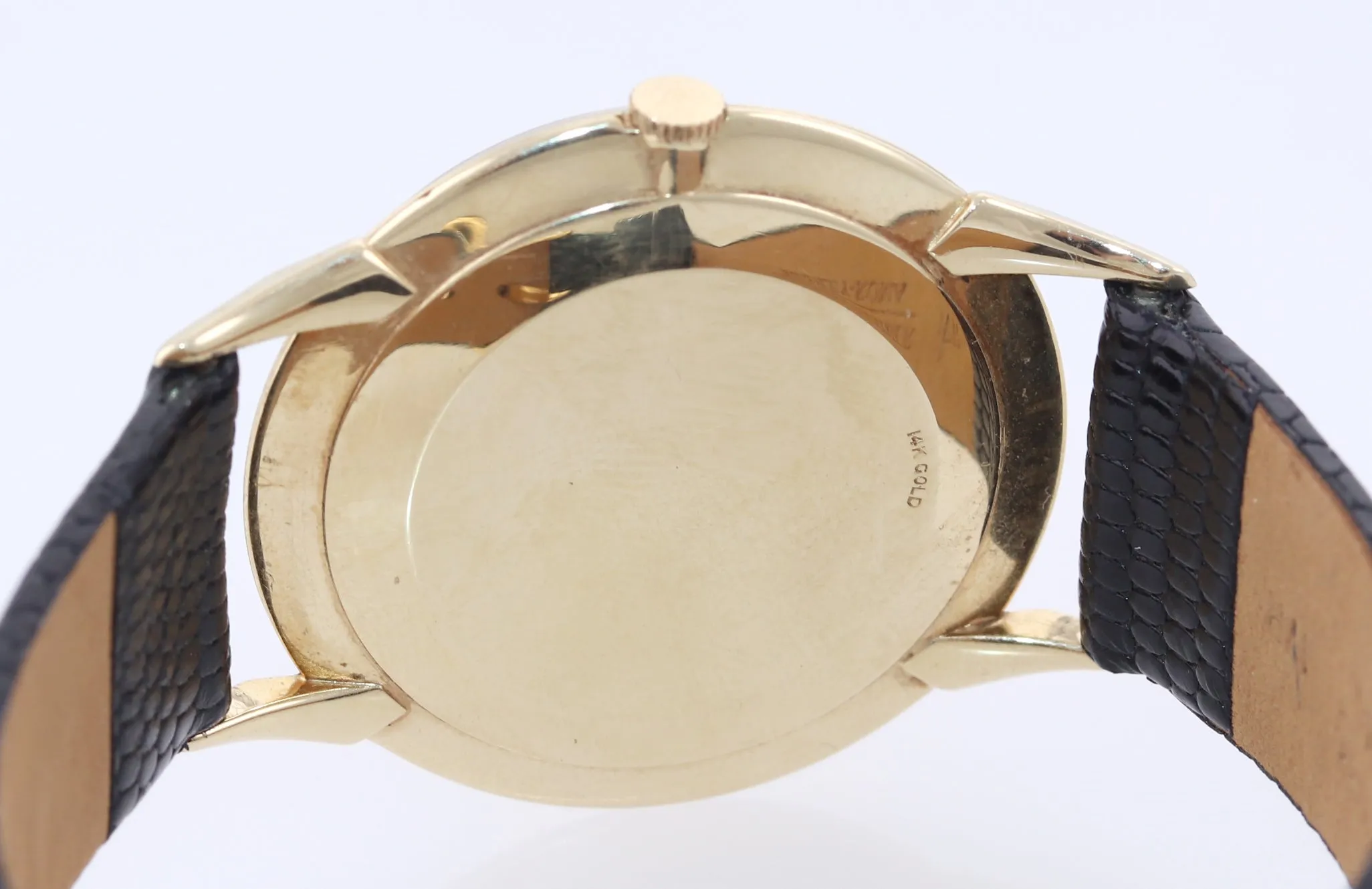 Vintage LeCoultre Solid 14k Yellow Gold Manual Wind 34mm Dress Watch