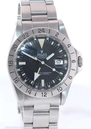 Vintage Rolex Explorer II 1655 Steve McQueen Orange 40mm Stainless Steel Watch