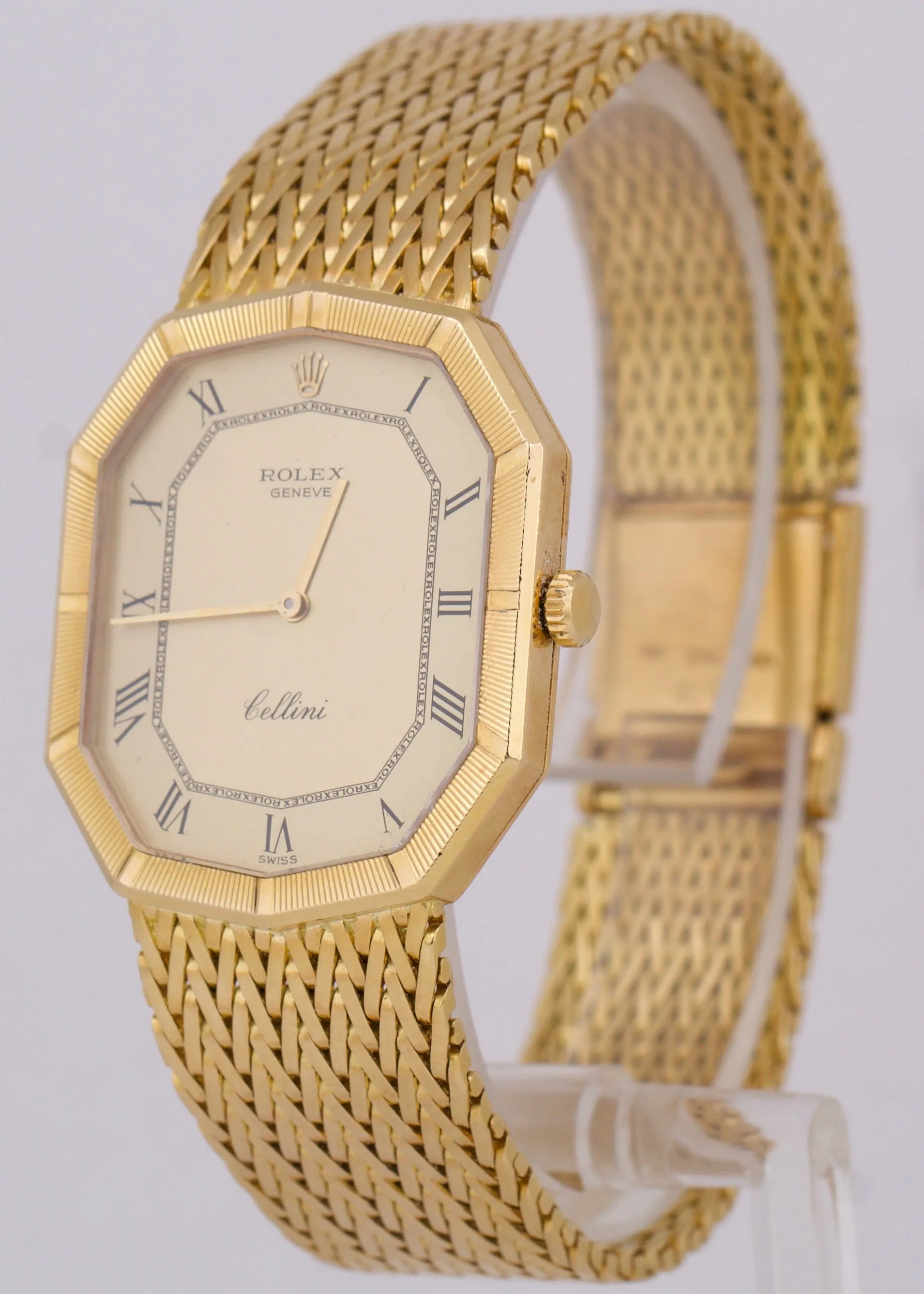 VINTAGE UNPOLISHED 1985 PAPERS Rolex Cellini Champagne 18K Gold 28mm 4999/8 BOX