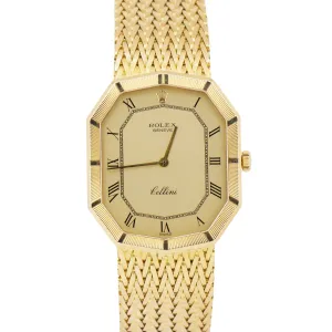VINTAGE UNPOLISHED 1985 PAPERS Rolex Cellini Champagne 18K Gold 28mm 4999/8 BOX
