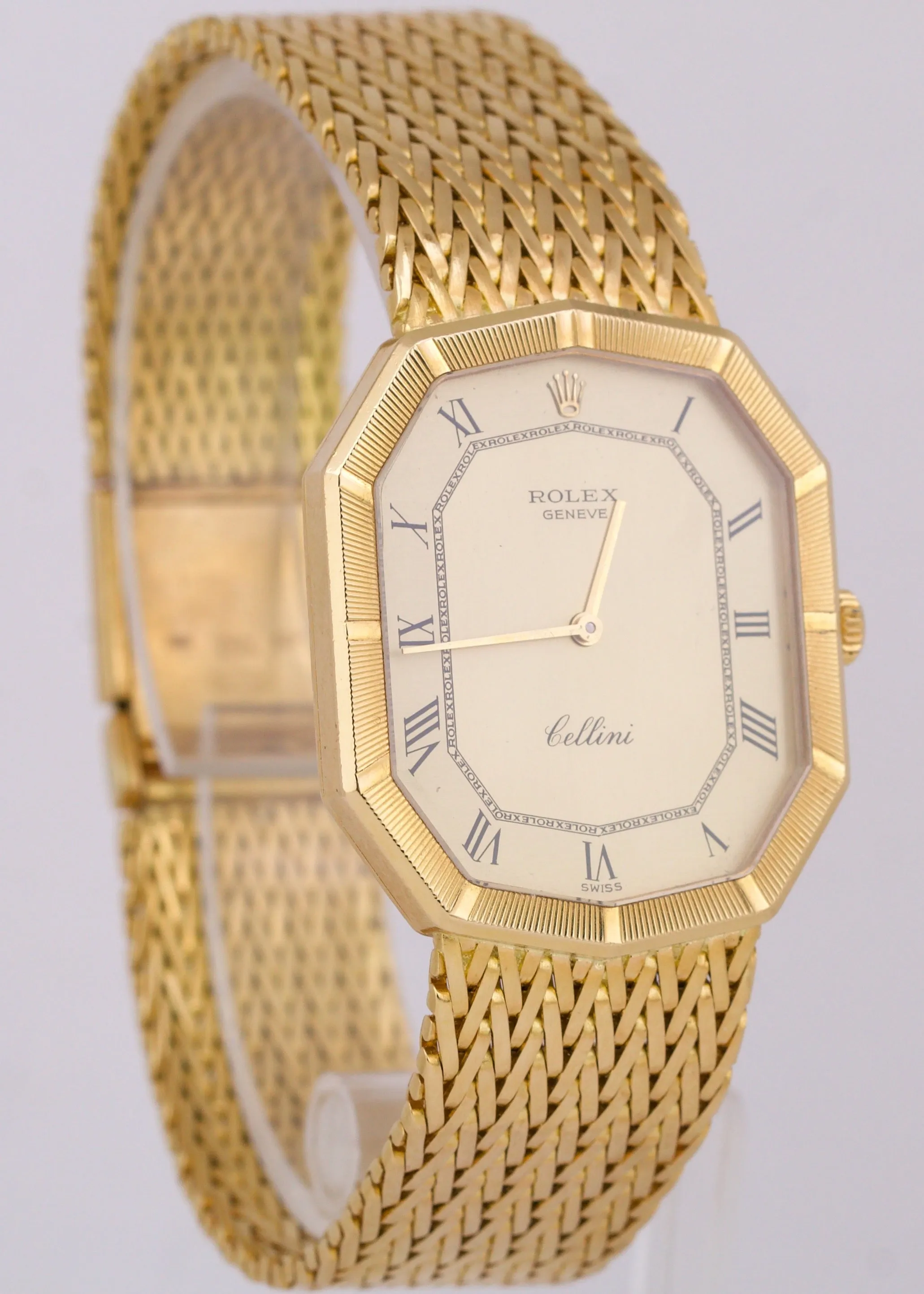 VINTAGE UNPOLISHED 1985 PAPERS Rolex Cellini Champagne 18K Gold 28mm 4999/8 BOX