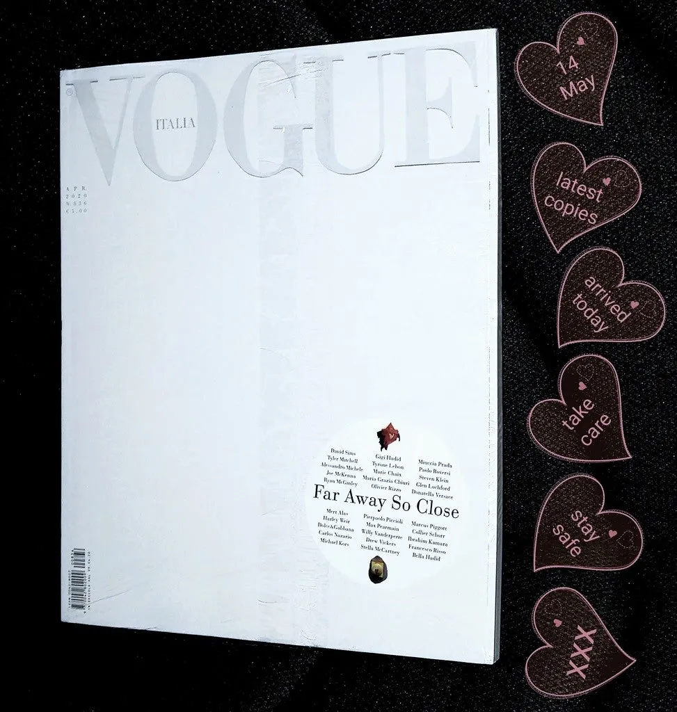 VOGUE Italia Magazine April 2020 #WhiteCanvas ISSUE * Far Away So Close Project