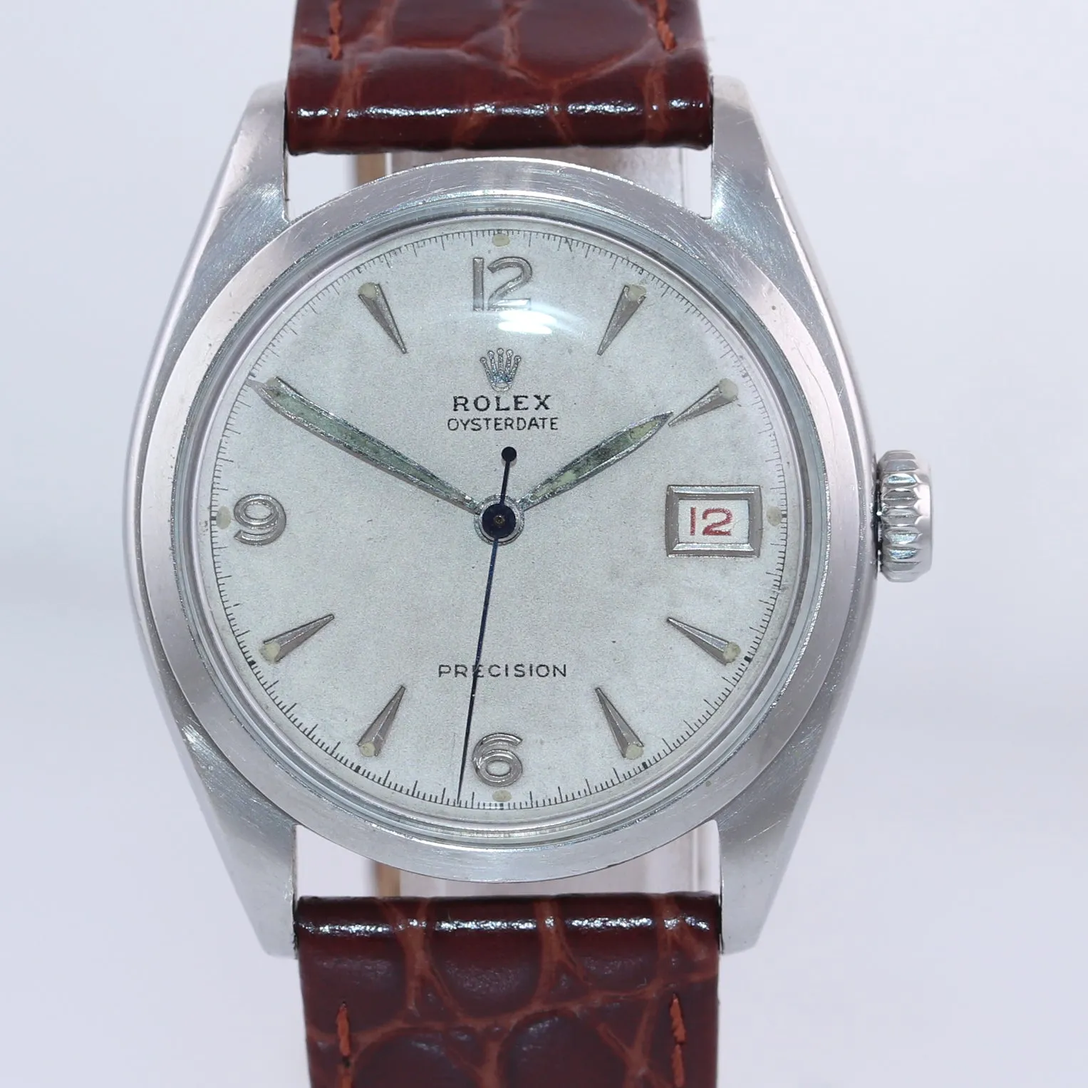 VTG 1962 Rolex Oysterdate Precision Stainless Steel Swiss Manual Watch 6094