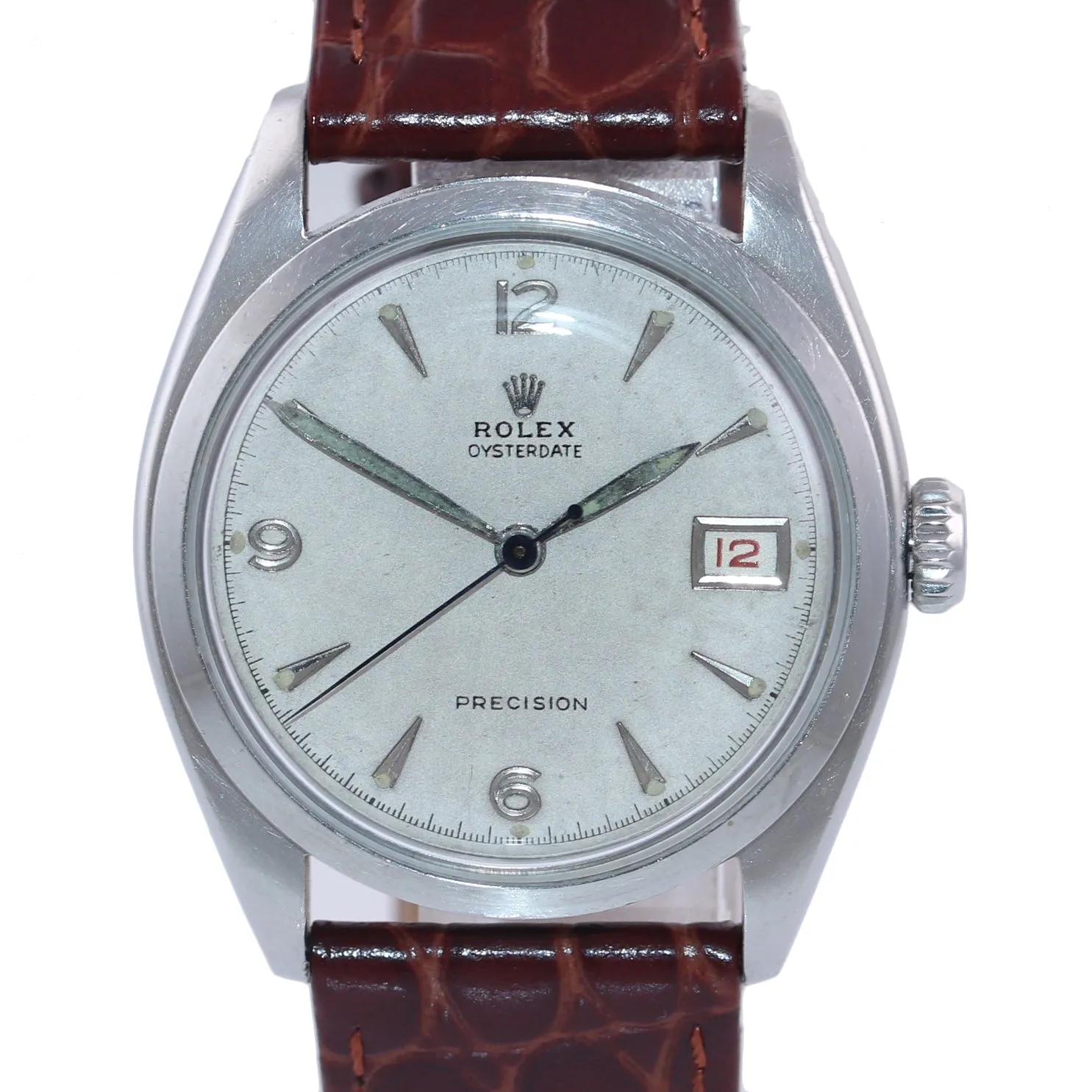VTG 1962 Rolex Oysterdate Precision Stainless Steel Swiss Manual Watch 6094