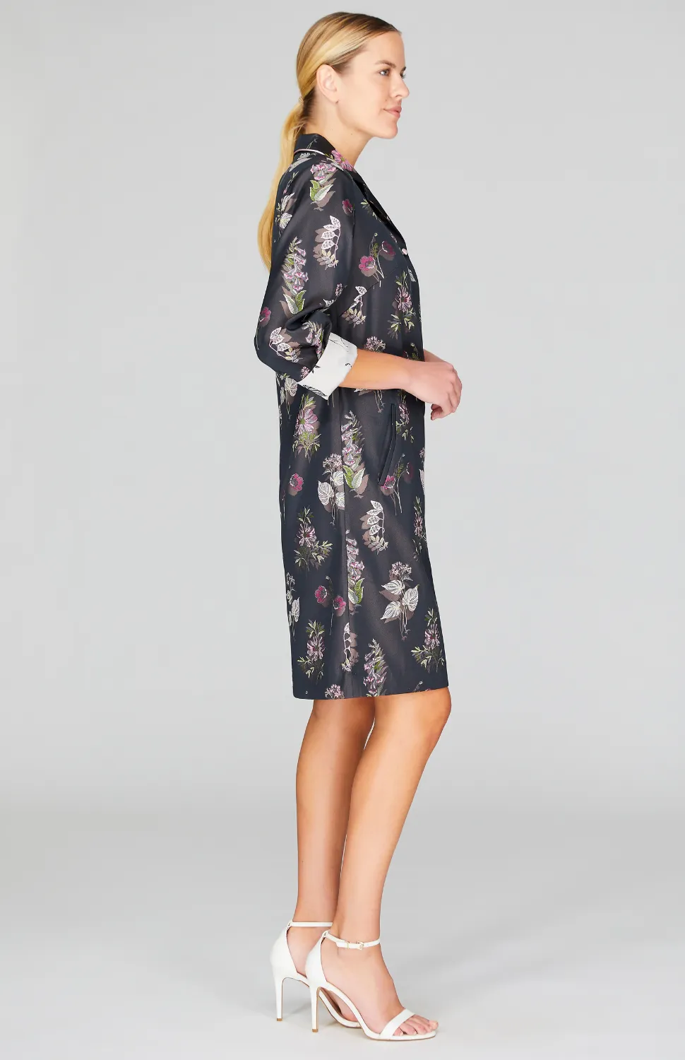Watercolor Botanic Collared Shirt Dress