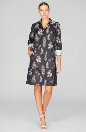 Watercolor Botanic Collared Shirt Dress