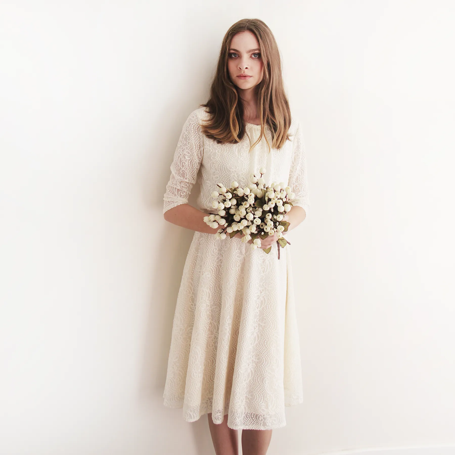 Wedding Dress Separates Two Piece Bridal Gowns , short wedding dress #1307