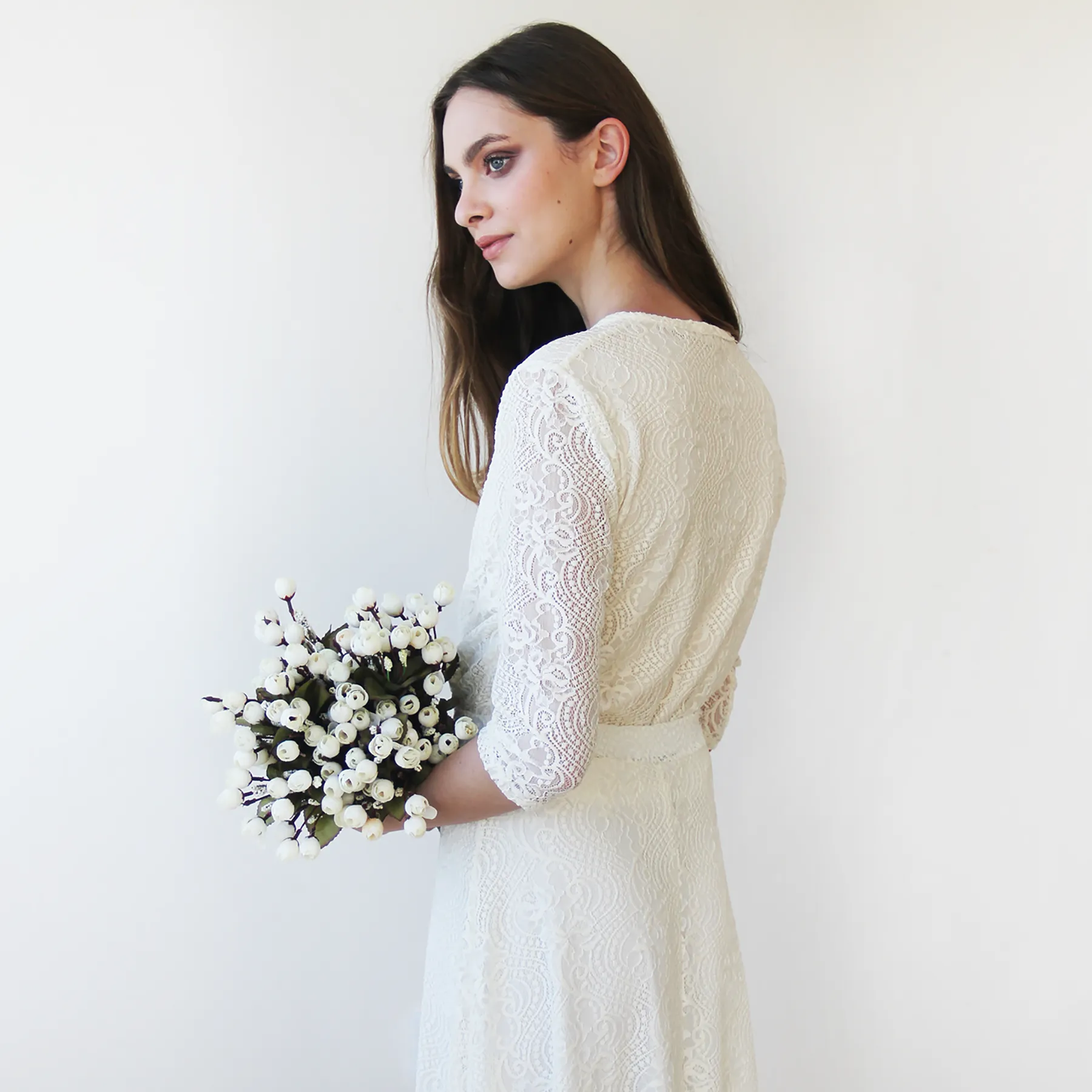 Wedding Dress Separates Two Piece Bridal Gowns , short wedding dress #1307