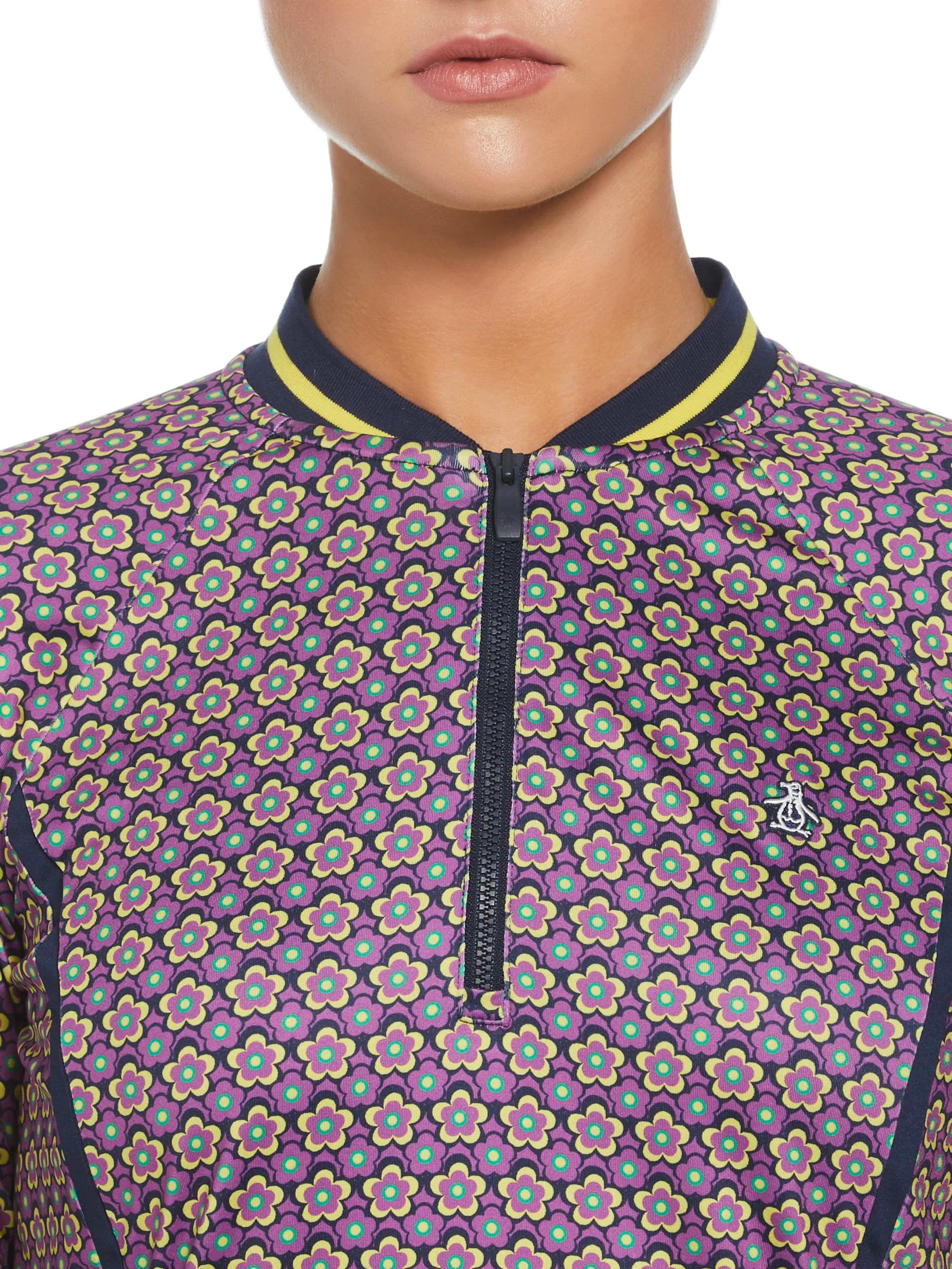 Women's Floral Print Sun Protection 1/4 Zip Shirt