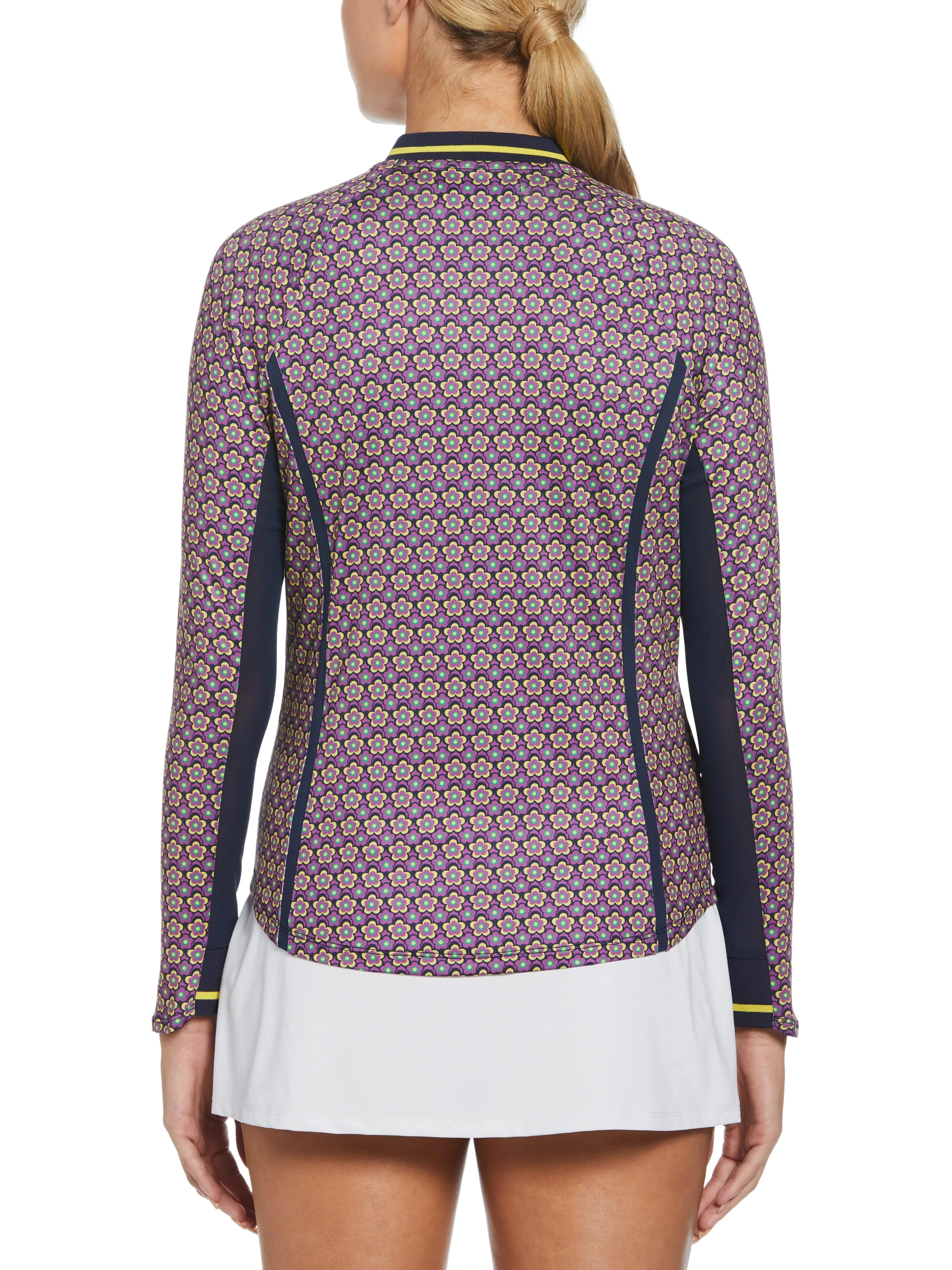 Women's Floral Print Sun Protection 1/4 Zip Shirt