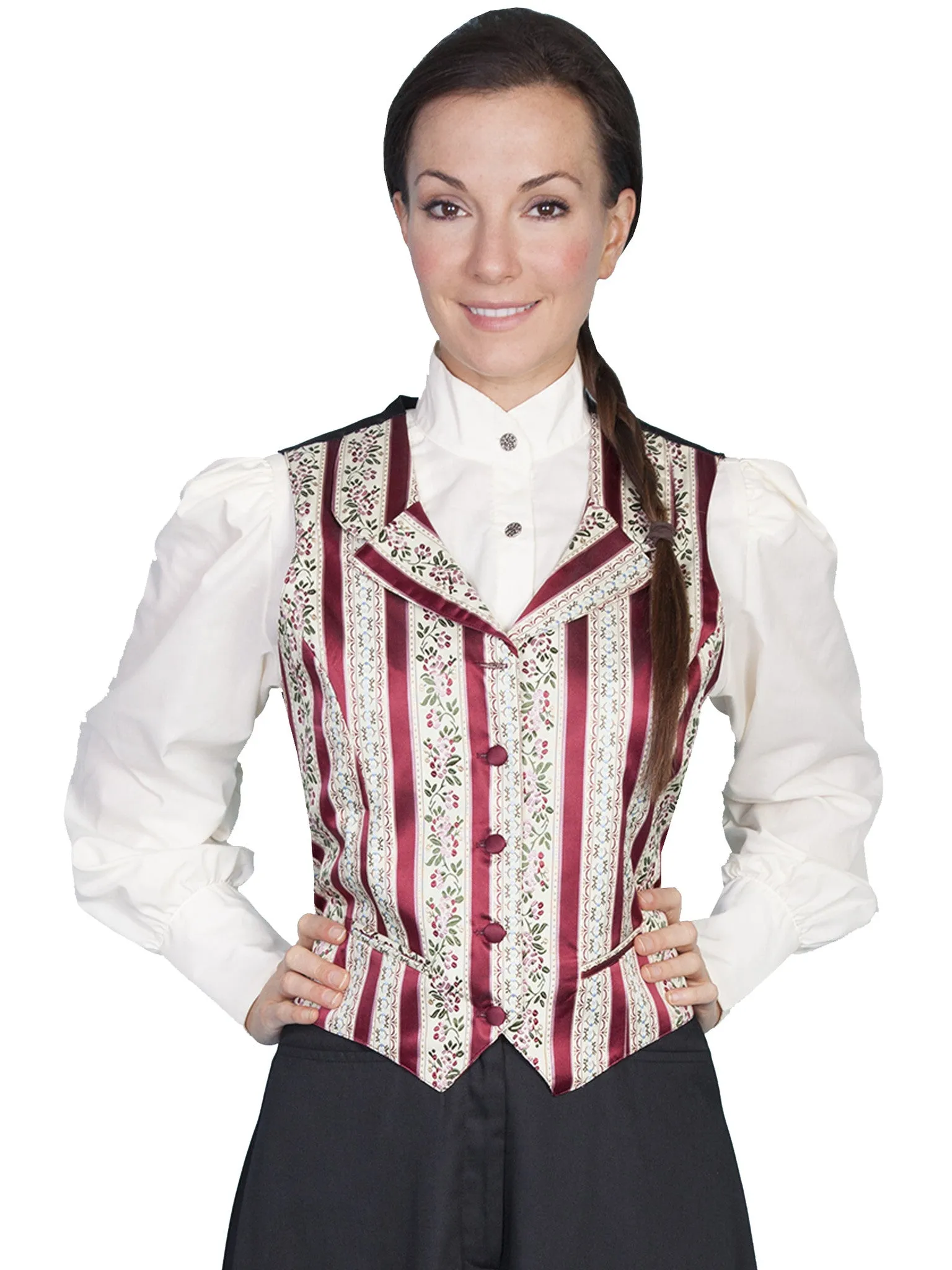 Women's Old West Vest Collection: Rangewear Floral Stripe