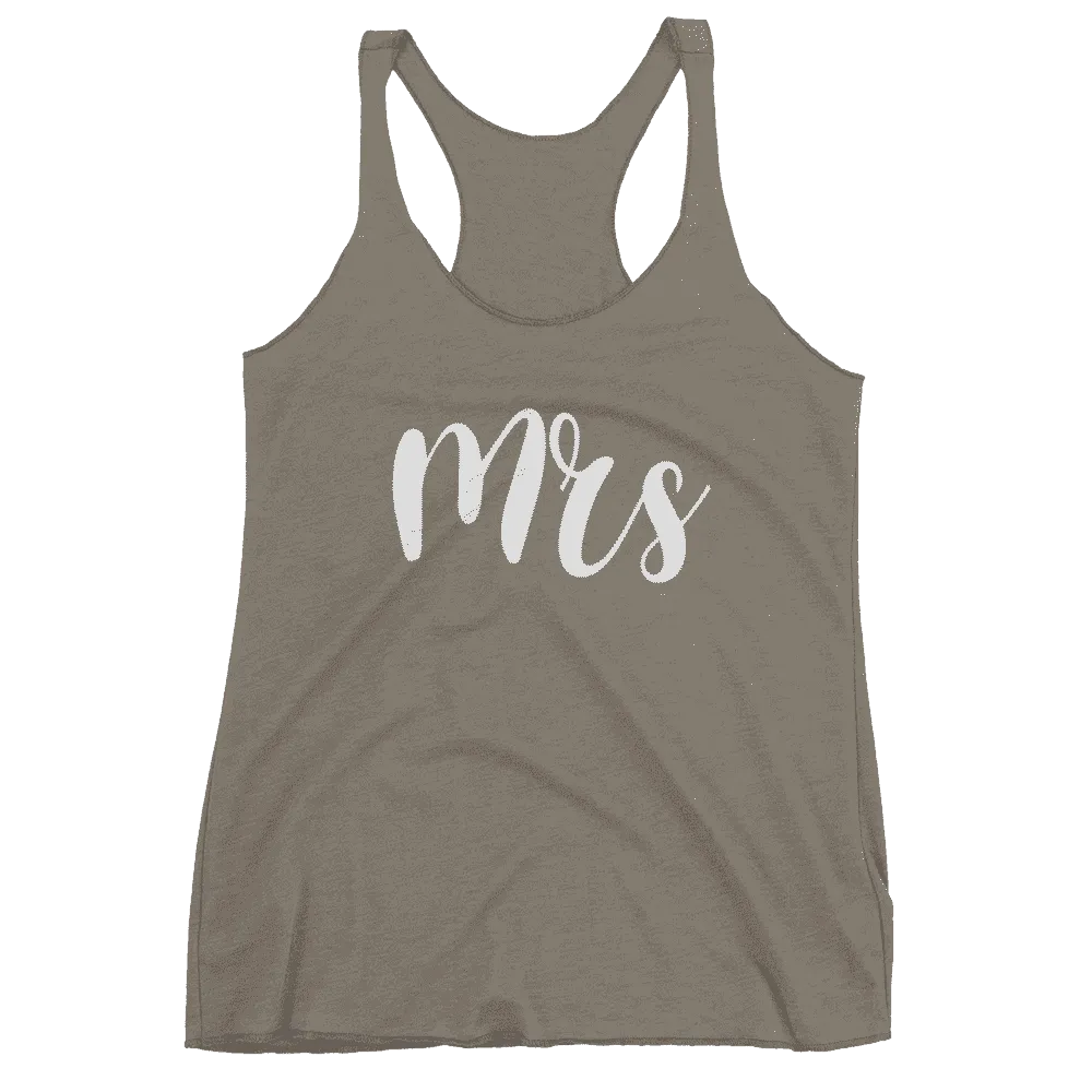 Women's "Mrs" Racerback Tank - Chunky Script