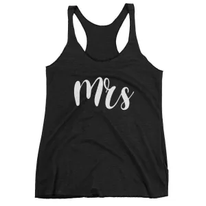 Women's "Mrs" Racerback Tank - Chunky Script