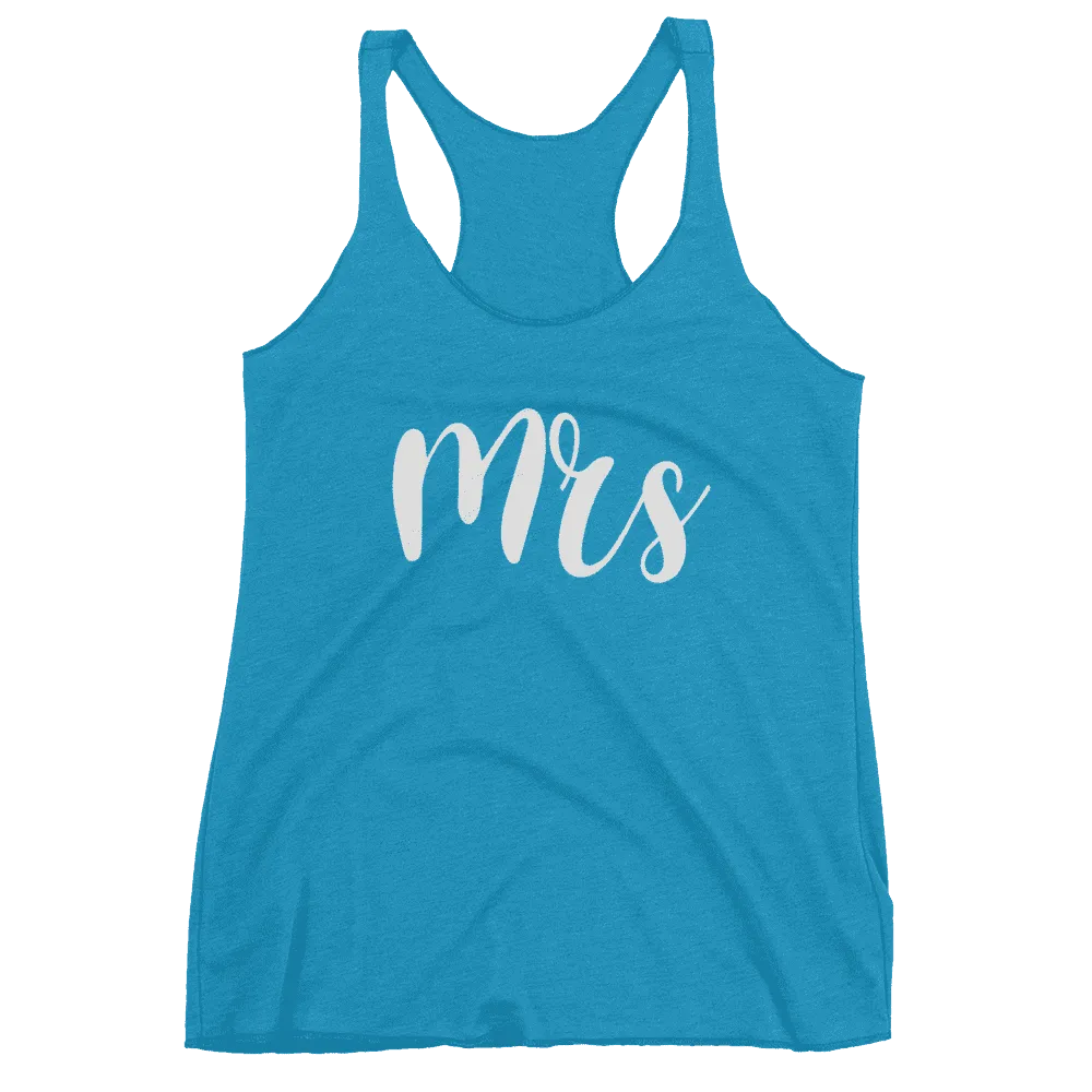 Women's "Mrs" Racerback Tank - Chunky Script