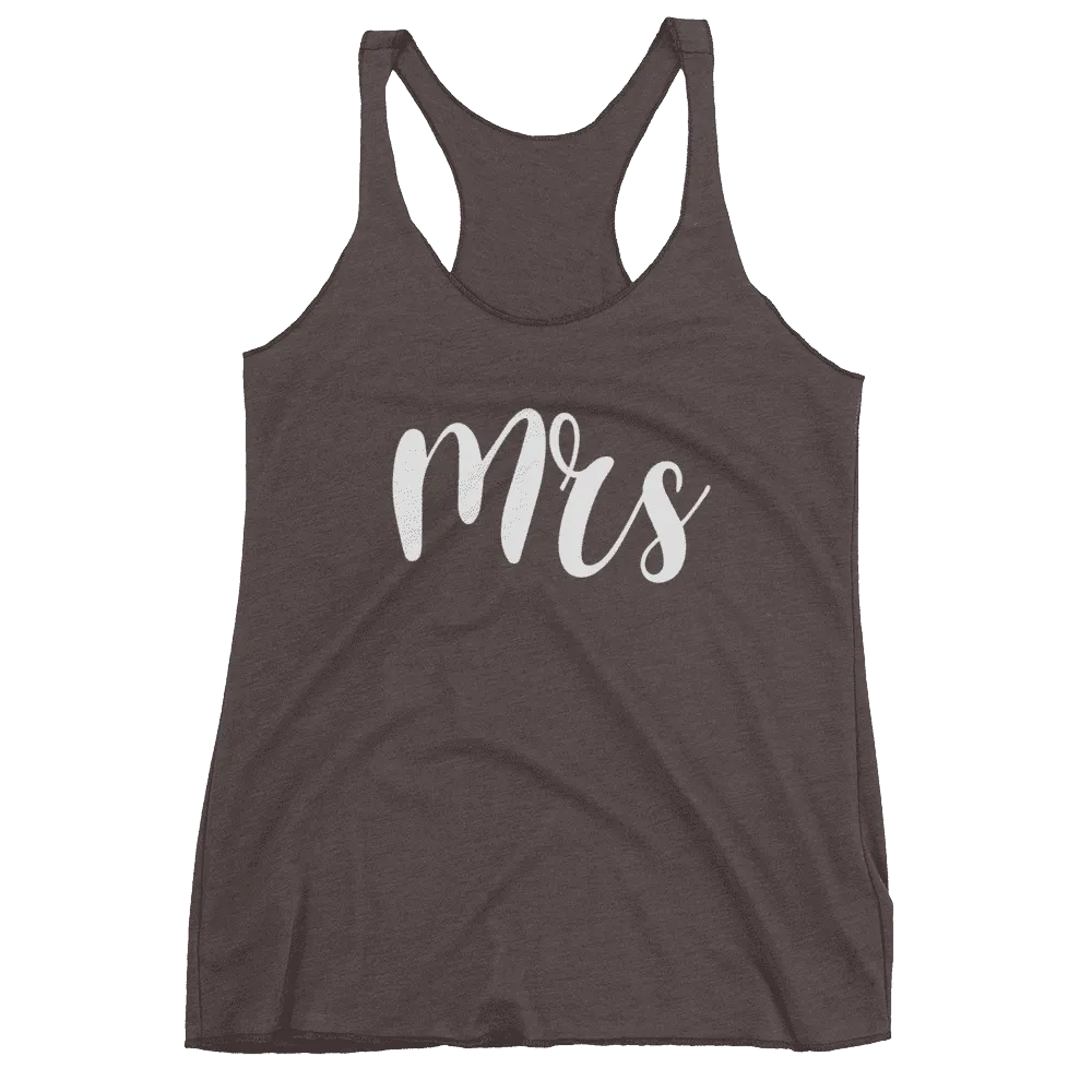 Women's "Mrs" Racerback Tank - Chunky Script
