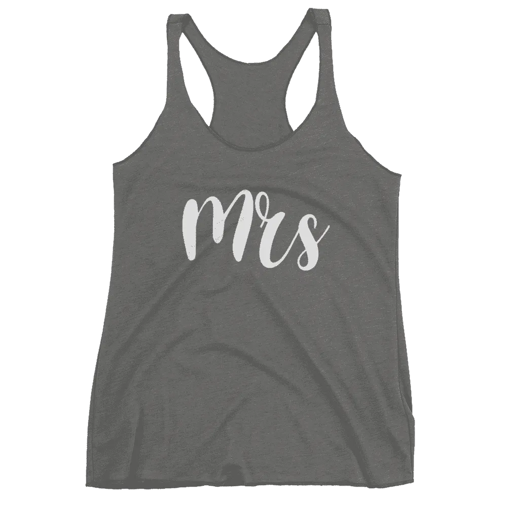 Women's "Mrs" Racerback Tank - Chunky Script
