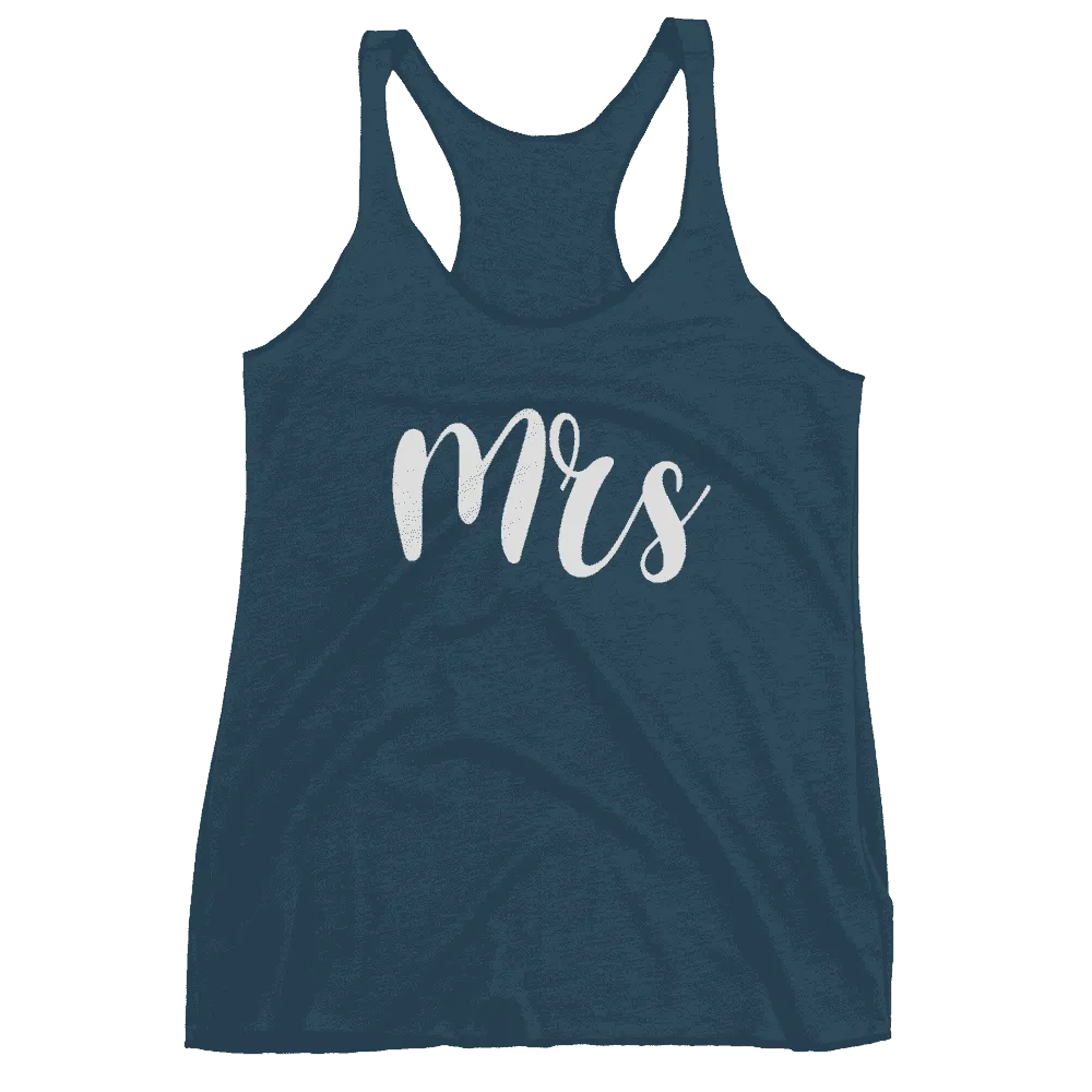 Women's "Mrs" Racerback Tank - Chunky Script