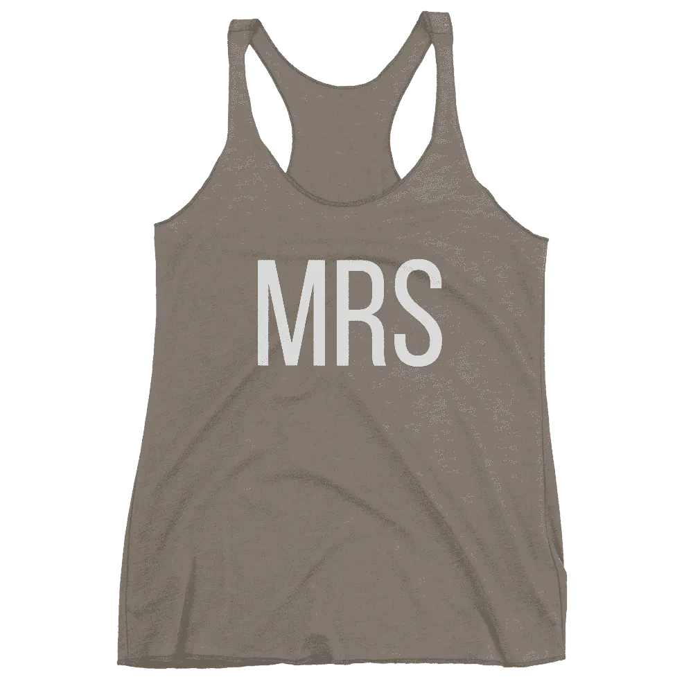 Women's "Mrs" Racerback Tank Top - Block Text