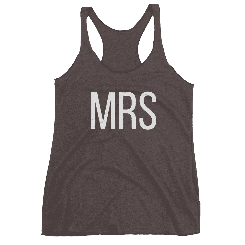 Women's "Mrs" Racerback Tank Top - Block Text
