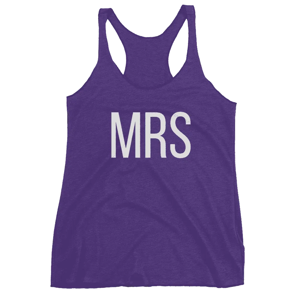 Women's "Mrs" Racerback Tank Top - Block Text