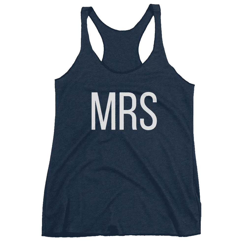 Women's "Mrs" Racerback Tank Top - Block Text