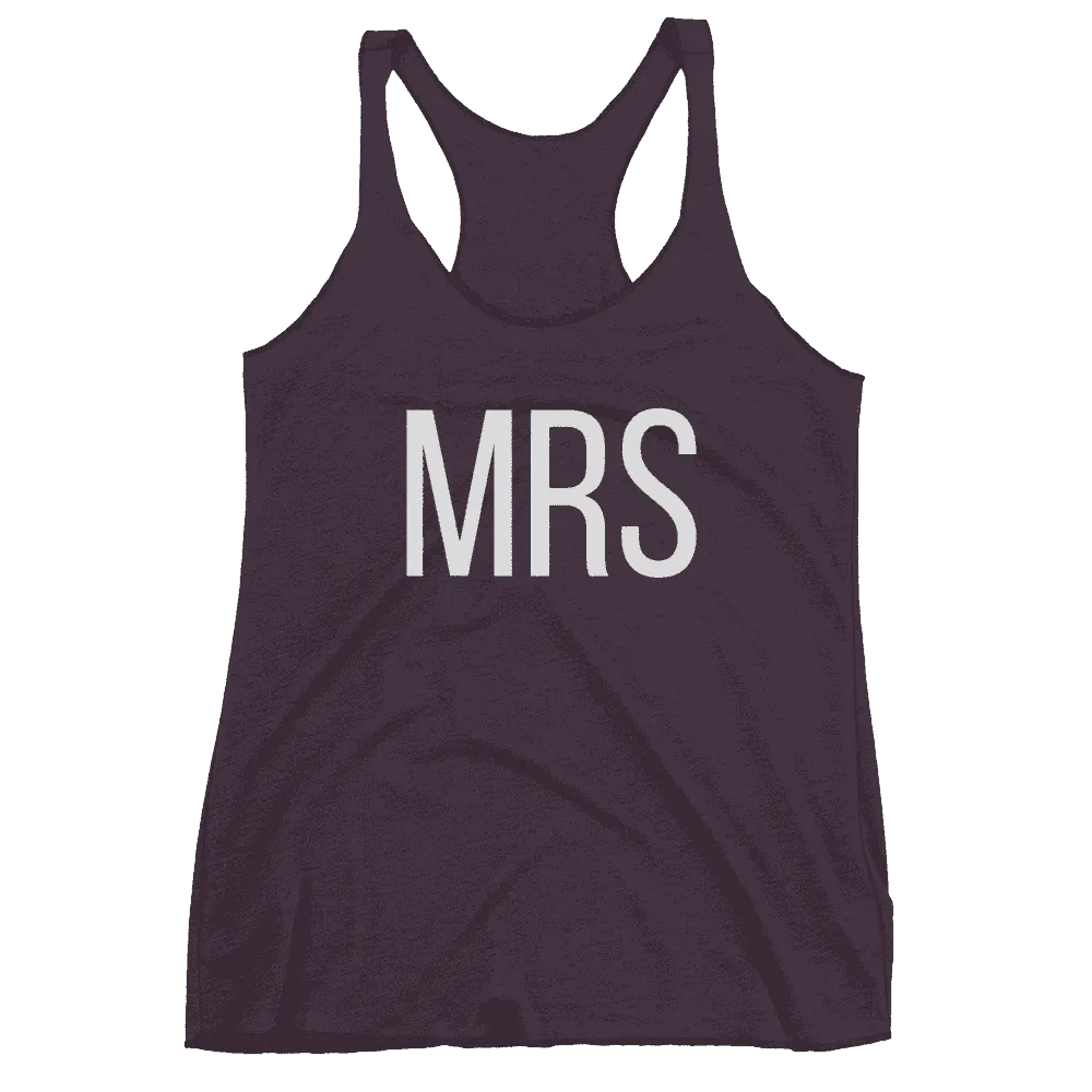 Women's "Mrs" Racerback Tank Top - Block Text