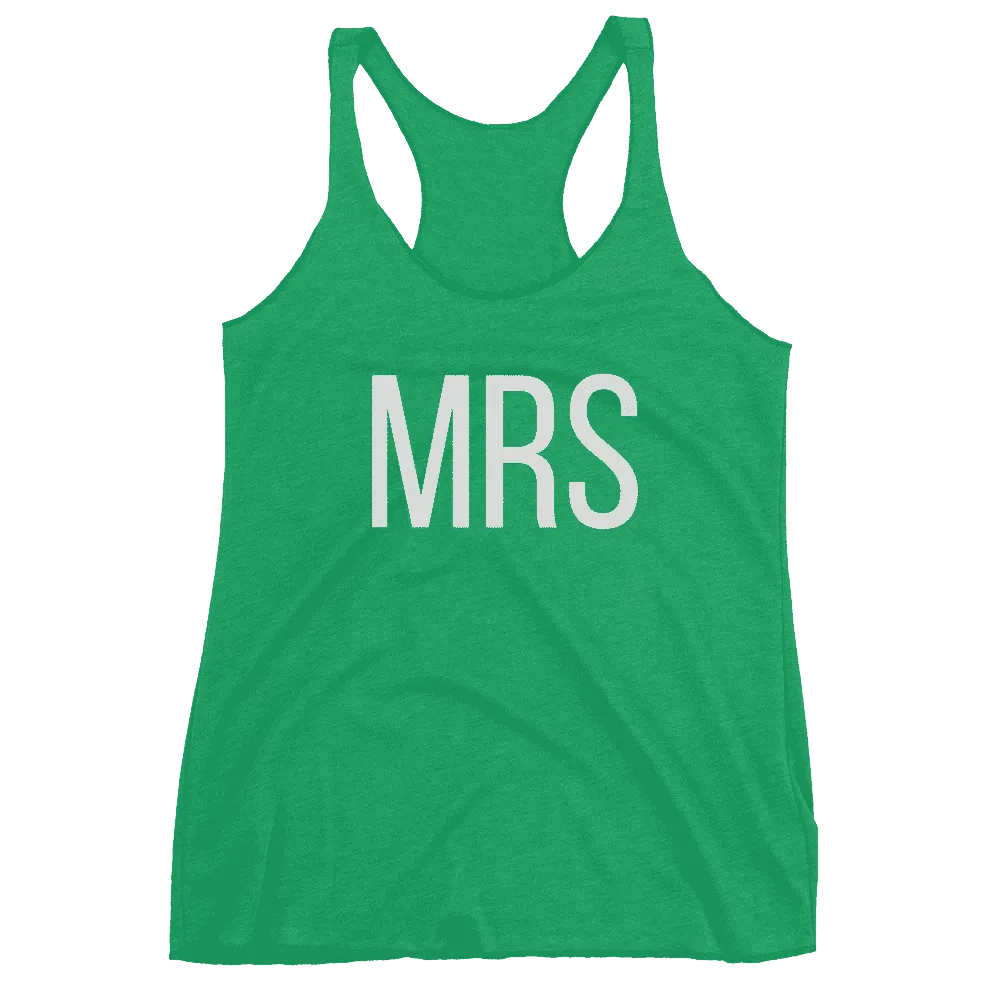 Women's "Mrs" Racerback Tank Top - Block Text