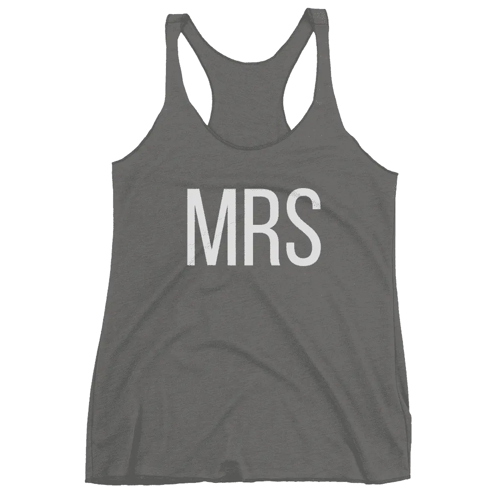Women's "Mrs" Racerback Tank Top - Block Text