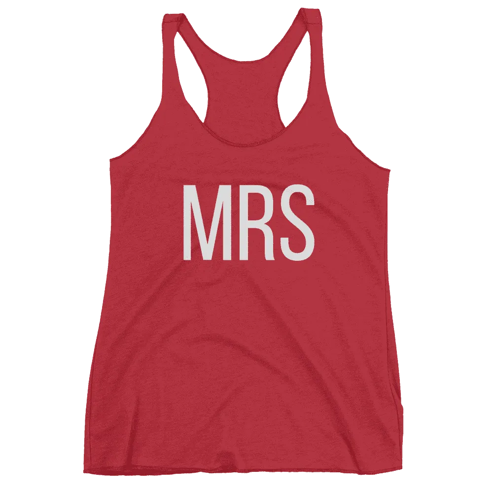 Women's "Mrs" Racerback Tank Top - Block Text