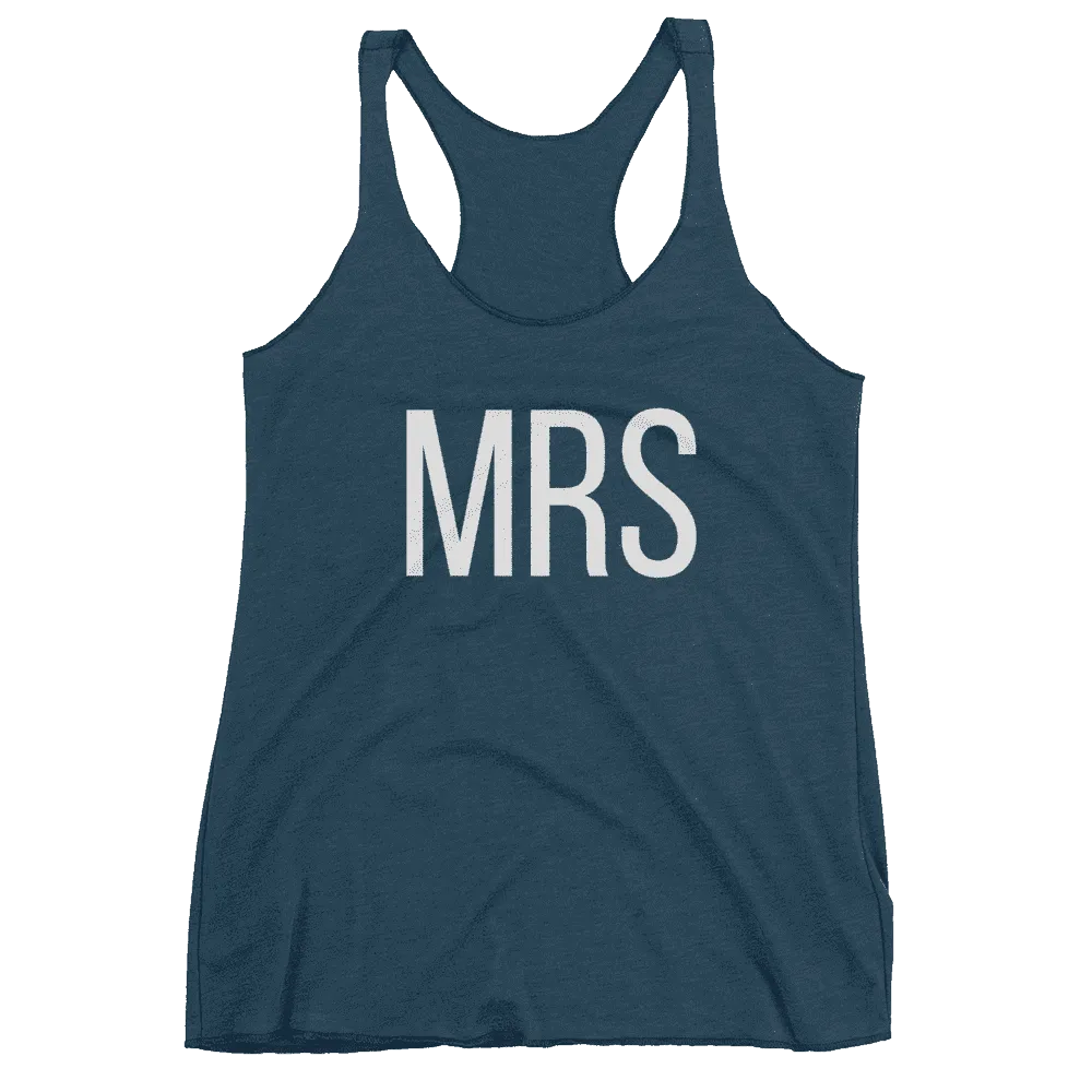 Women's "Mrs" Racerback Tank Top - Block Text