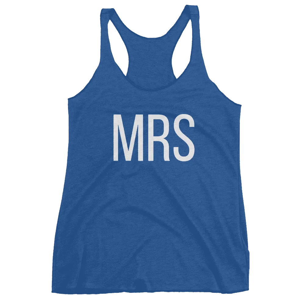 Women's "Mrs" Racerback Tank Top - Block Text
