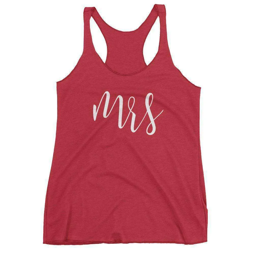 Women's "Mrs" Racerback Tank Top - Script