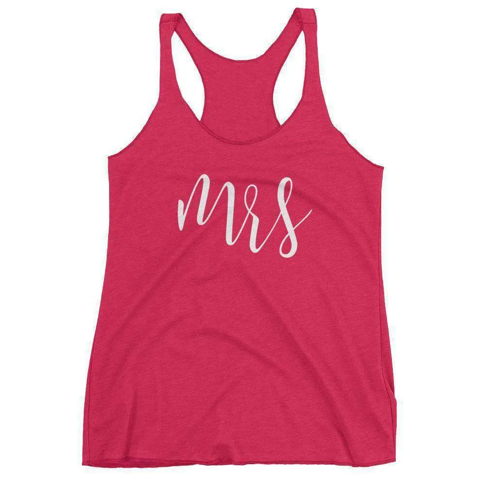 Women's "Mrs" Racerback Tank Top - Script
