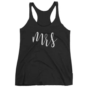 Women's "Mrs" Racerback Tank Top - Script