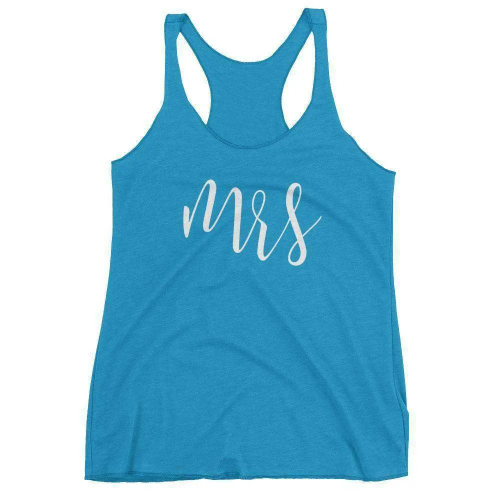 Women's "Mrs" Racerback Tank Top - Script