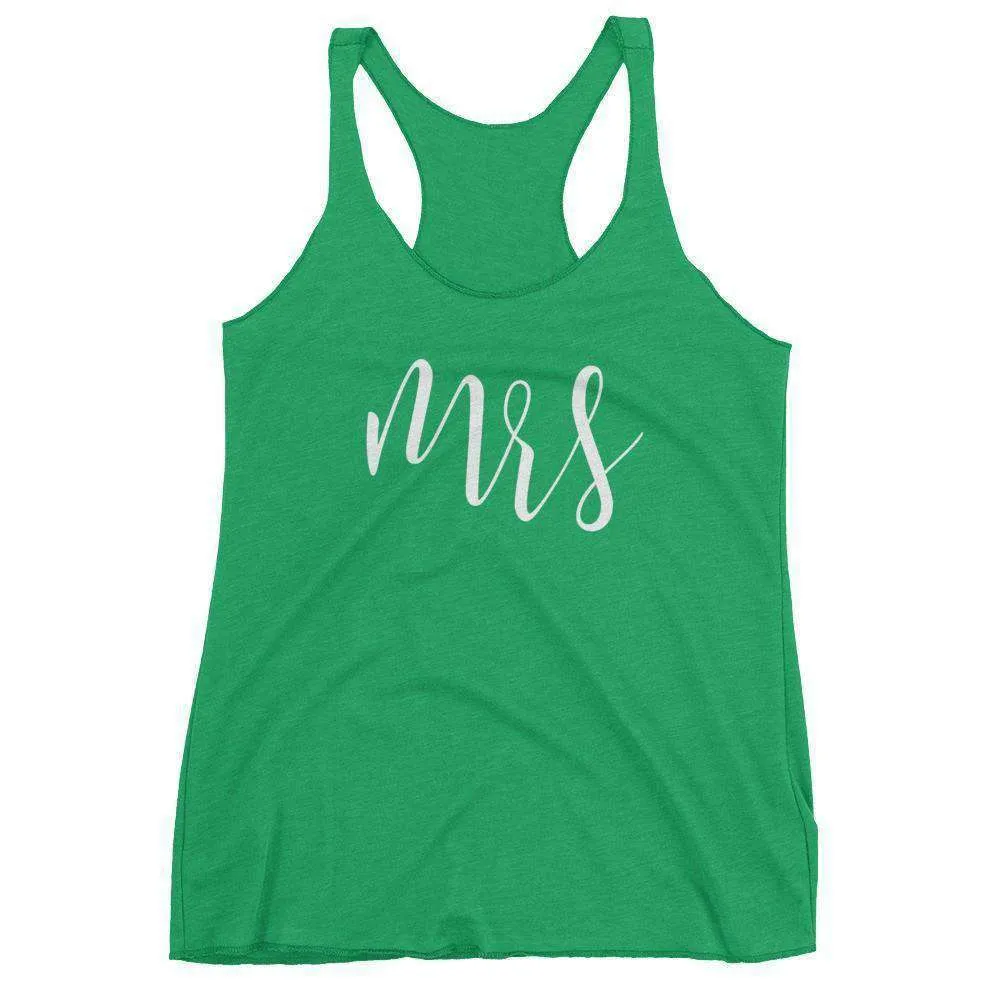 Women's "Mrs" Racerback Tank Top - Script