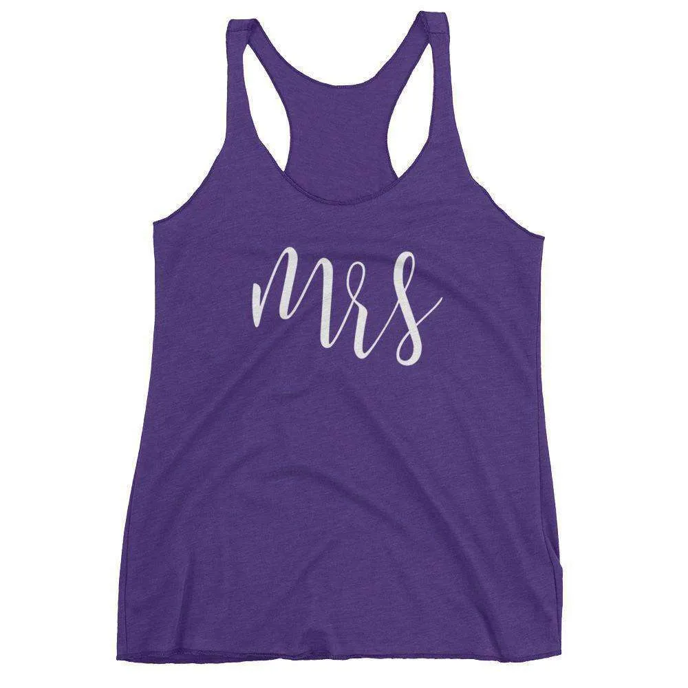 Women's "Mrs" Racerback Tank Top - Script