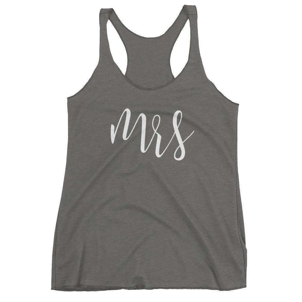 Women's "Mrs" Racerback Tank Top - Script