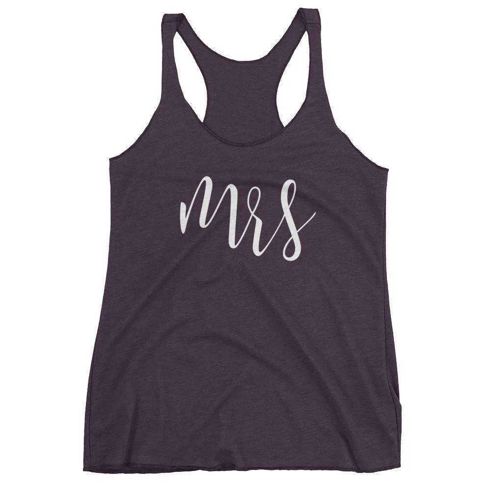 Women's "Mrs" Racerback Tank Top - Script