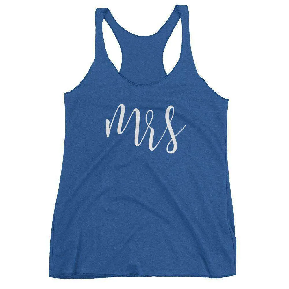 Women's "Mrs" Racerback Tank Top - Script
